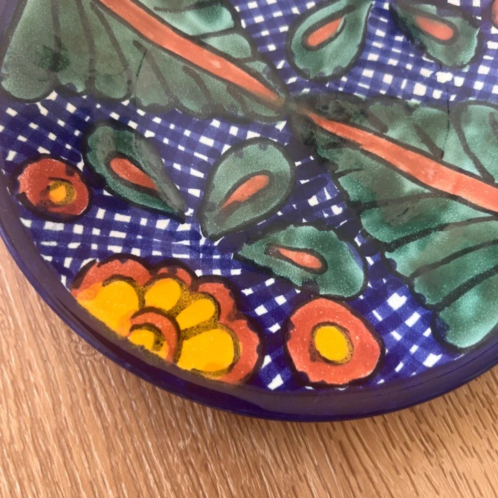 JMB Mexican Talavera Pottery Small Plate Hand Painted Floral Ceramic 6.25 Inch